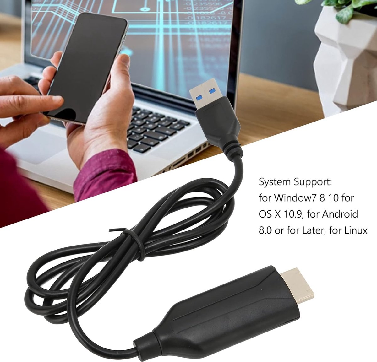 Video Capture Card - Video Converter Opnamekaart - Gameplay Opnemen - Plug and Play - 1080p 60Hz - Zwart thumbnail 2