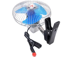 Auto Oscillerende Ventilator - Autoventilator Klem - Koel Blijven Rijden - Stille Werking 8 Inch - DC 12V - Zwart