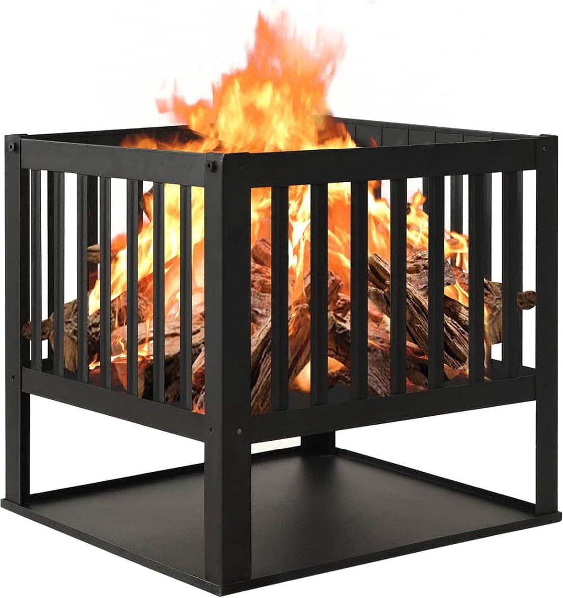 Vuurkorf Buitenhaard - Terrasverwarmer Tuin - Sfeerverwarming Tuin - Grote Diepe Kom - 40 x 40 x 40 cm - Zwart