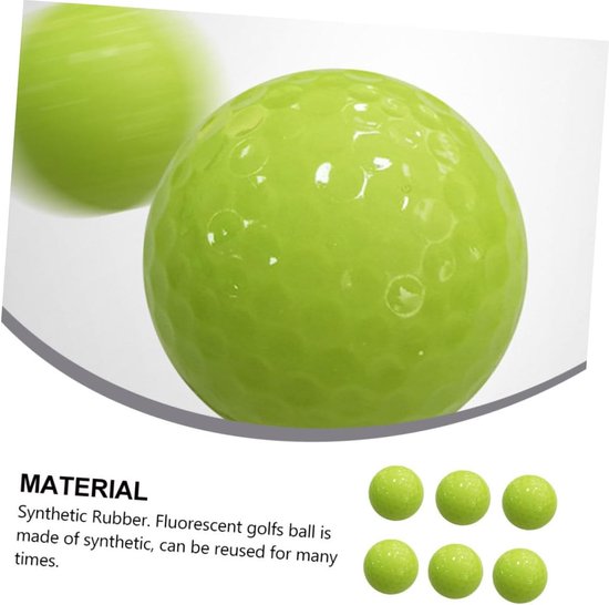 Fluorescerende Golfballen - Glow in the dark - Nachtelijk golfen - Lichtabsorberend ontwerp - 6 stuks - Groen — afbeelding 3
