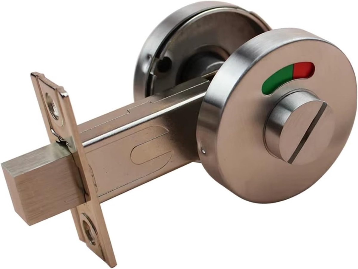 Indicator Deurslot - Toilet Slot - Privacy Waarborgen - Rood Groen Indicator - 8.5 x 2.5 x 2 cm - Zilver
