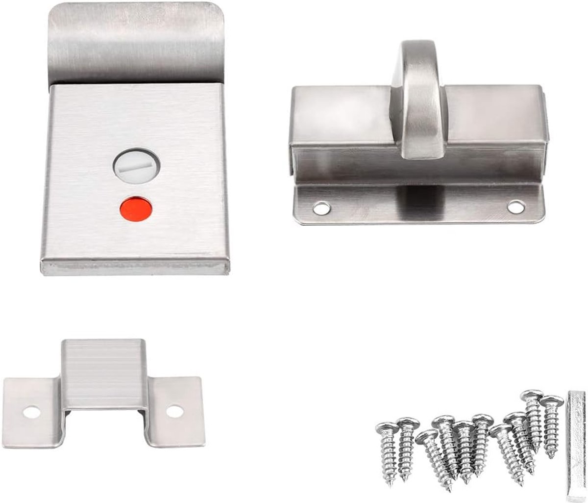 Toilet Deurslot - Privacy Slot Indicatie - Ruimte Aangeven - Zichtbare Rood Groen Indicator - 12-18 mm Plaatdikte - Zilver