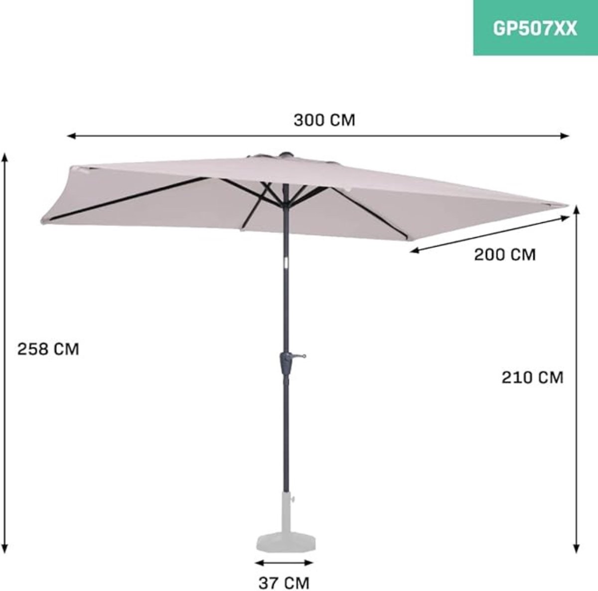 Parasol - Parasol met Voet - Zweefparasol - Roze - 300cm x 300cm x 258cm – foto 2