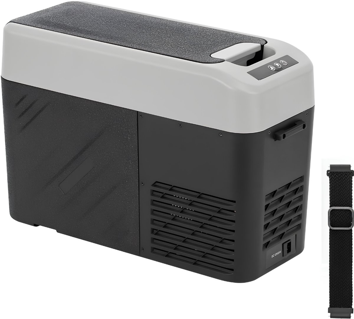 JCP® Koelbox - 15L - Compressor Koelbox - Auto Koelkast - Zwart en Grijs - 30cm x 63cm x 45cm
