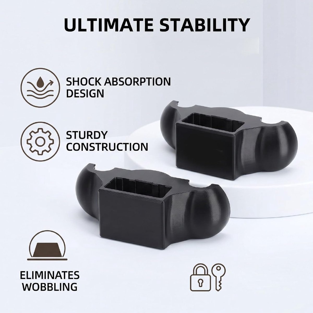 Fietstrainer Bufferpads - Stabilisator Basis - Stil Trainen - Schokabsorberend Ontwerp - 4 Stuks - Zwart