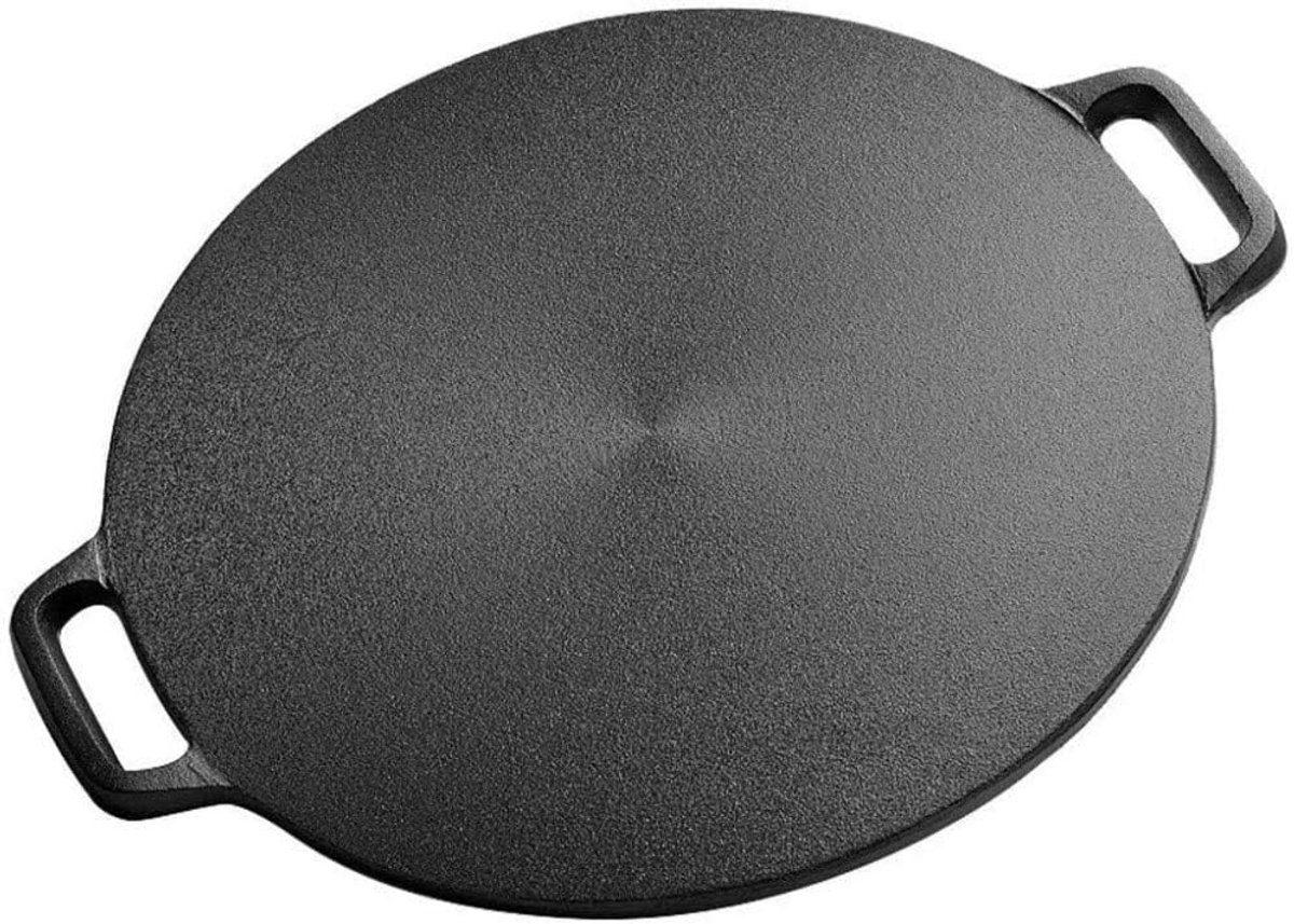 Koekenpan - Pannenkoekenpan - Thuis koken - Gietijzeren constructie - 32cm diameter - Zwart