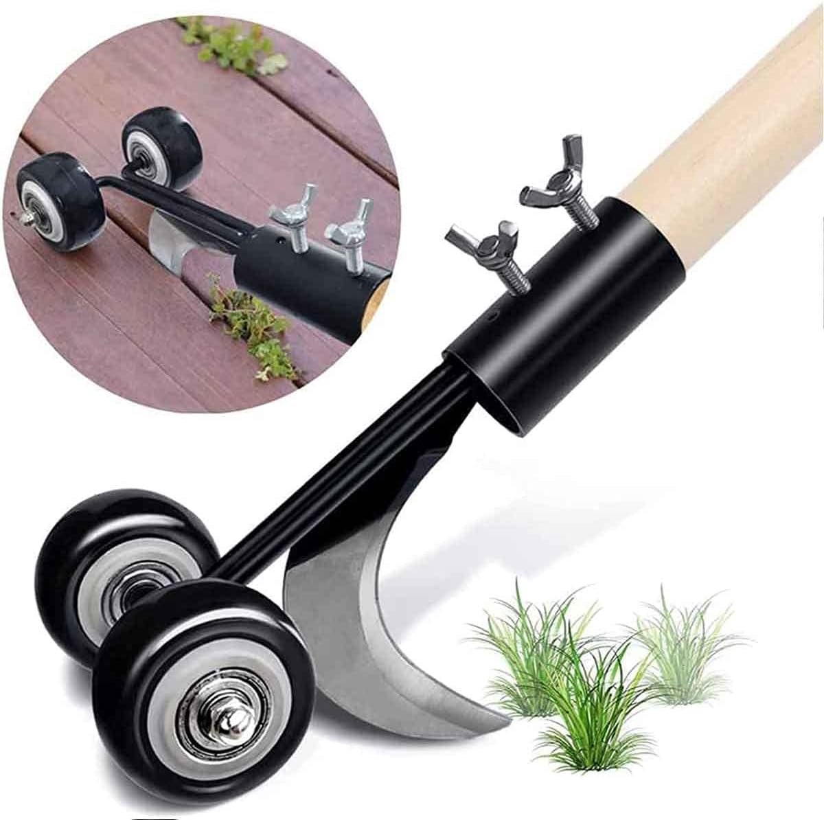 Onkruidverwijderaar - Onkruidsteker Wieden - Terrassen Reinigen - Verstelbare Handgreep - 47-80 cm - Grijs