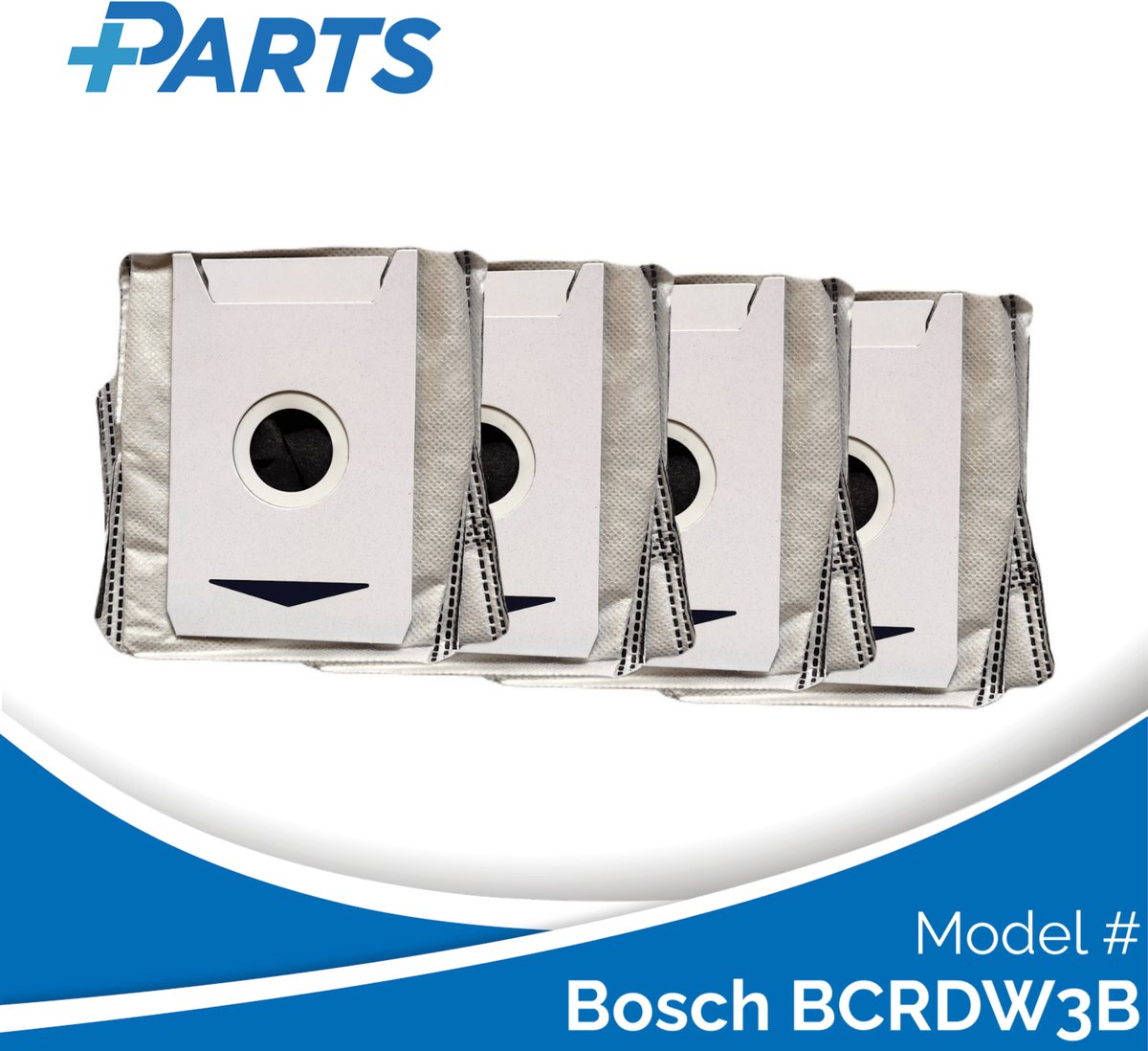 Bosch BCRDW3B Stofzakken (4 Stuks, Plus.Parts® alternatief voor BHZRDBAB)