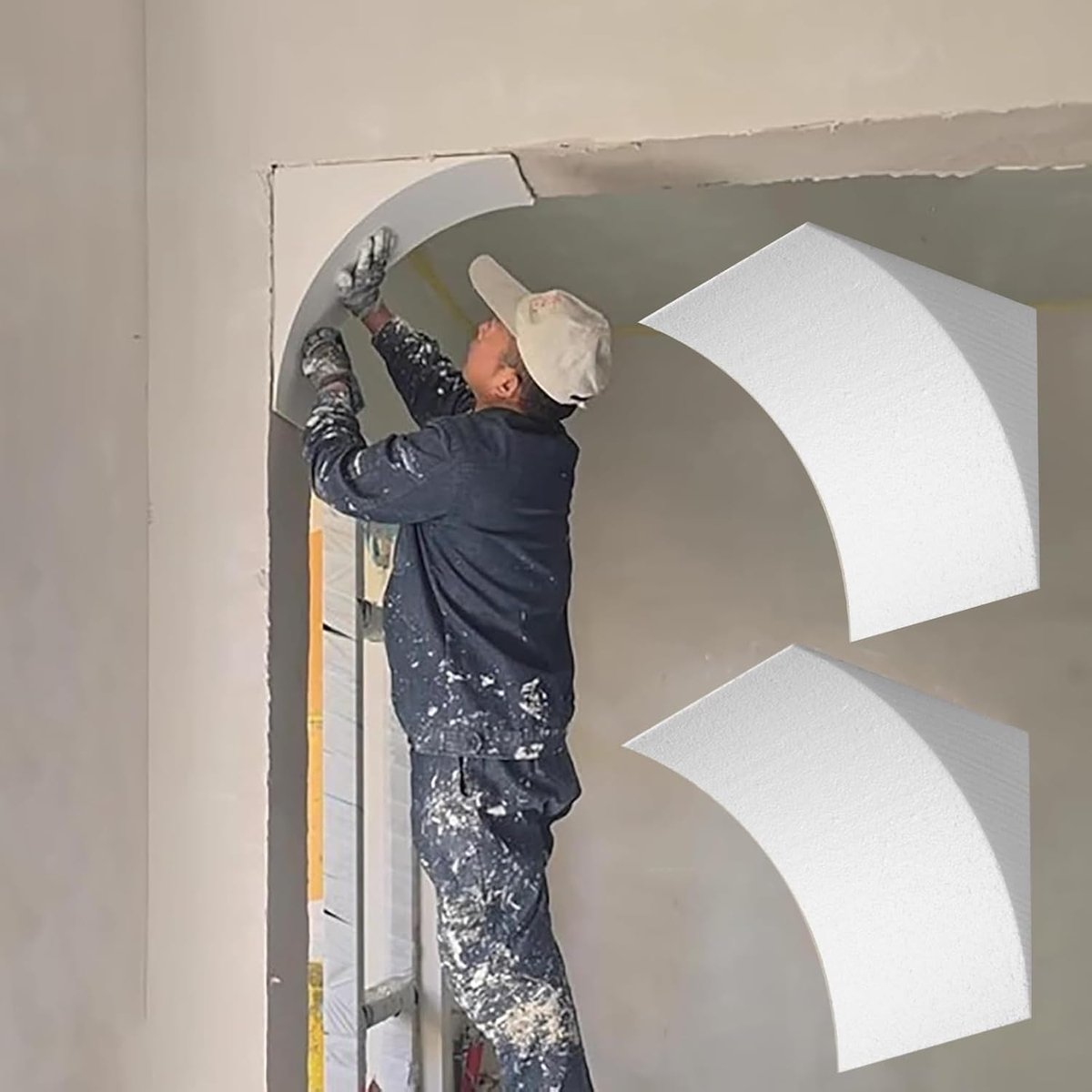 Boog Deuropening Kit - Halve Cirkel - Interieur Verfraaien - Lichtgewicht Schuim - Aanpasbaar - Wit