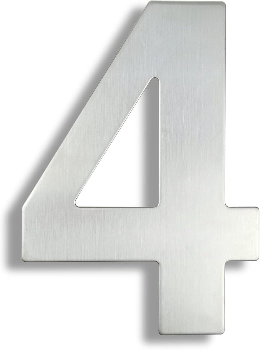 Huisnummerbord - Adresbord Deur - Huisadres Markeren - 3D Zwevend Effect - 15cm Hoog - Zilver