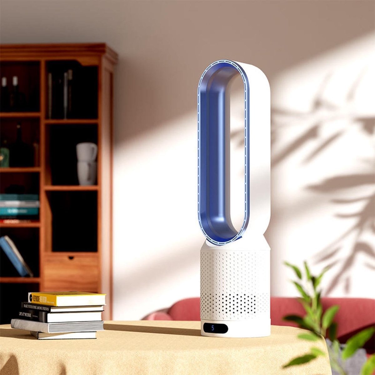 Ventilator - Torenventilator - Luchtkoeler - Zonder Afvoerslang - 8 Standen - Met Afstandsbediening - Met Timer -blauw