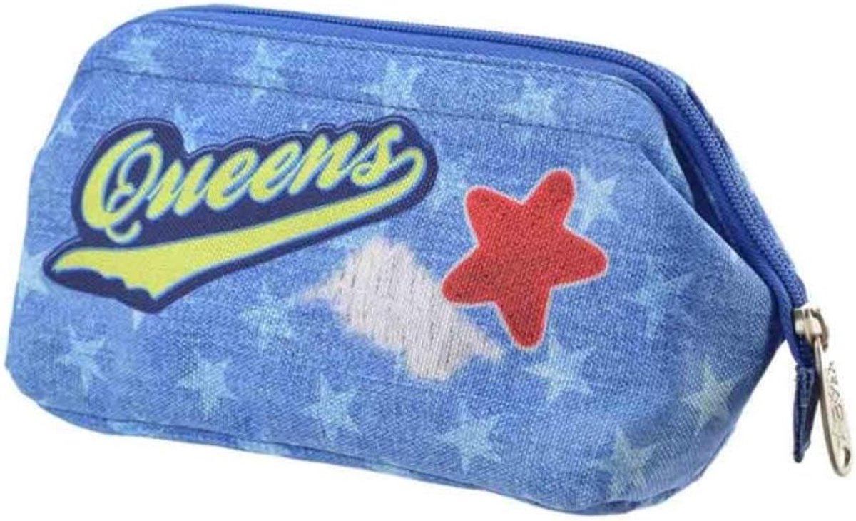 Etui - Opbergdoos - Schoolbenodigdheden - 3 Binnenvakken - 23 x 12 x 6 cm - Blauw