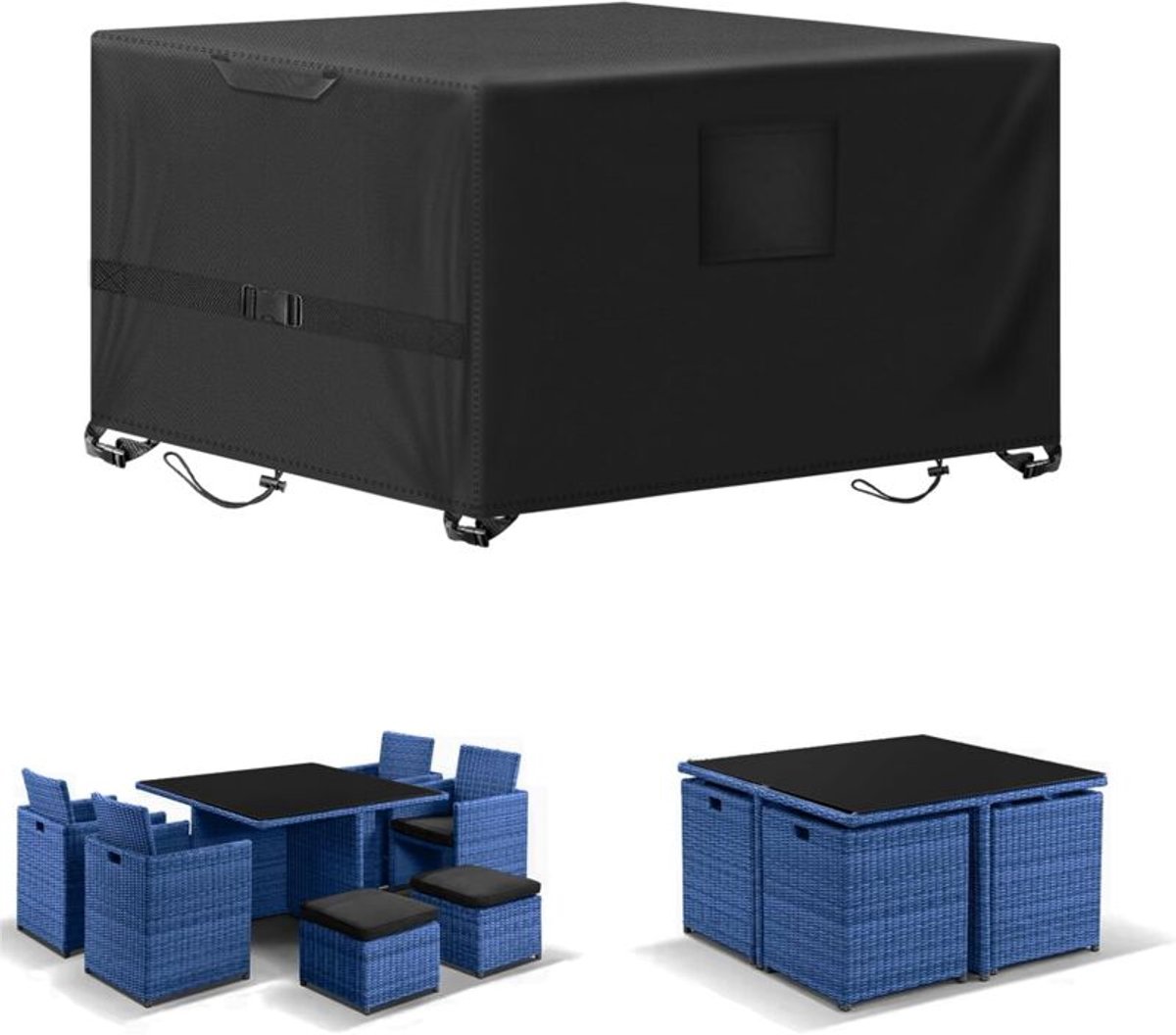 Garden furniture cover, dimensions 200 x 160 x 70 cm, water and weather resistant, made of Oxford fabric, UV resistant.