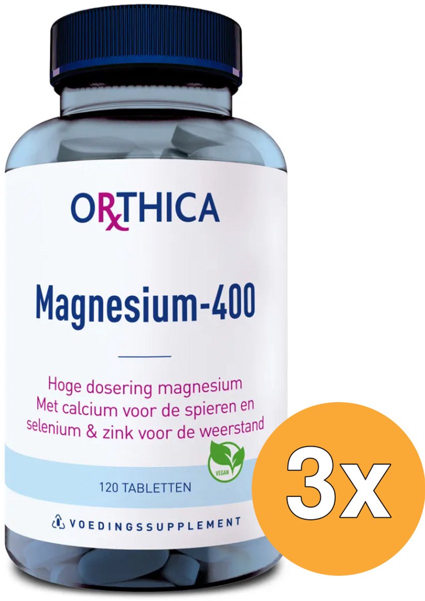 3x Orthica Magnesium 400 (120 tabletten)
