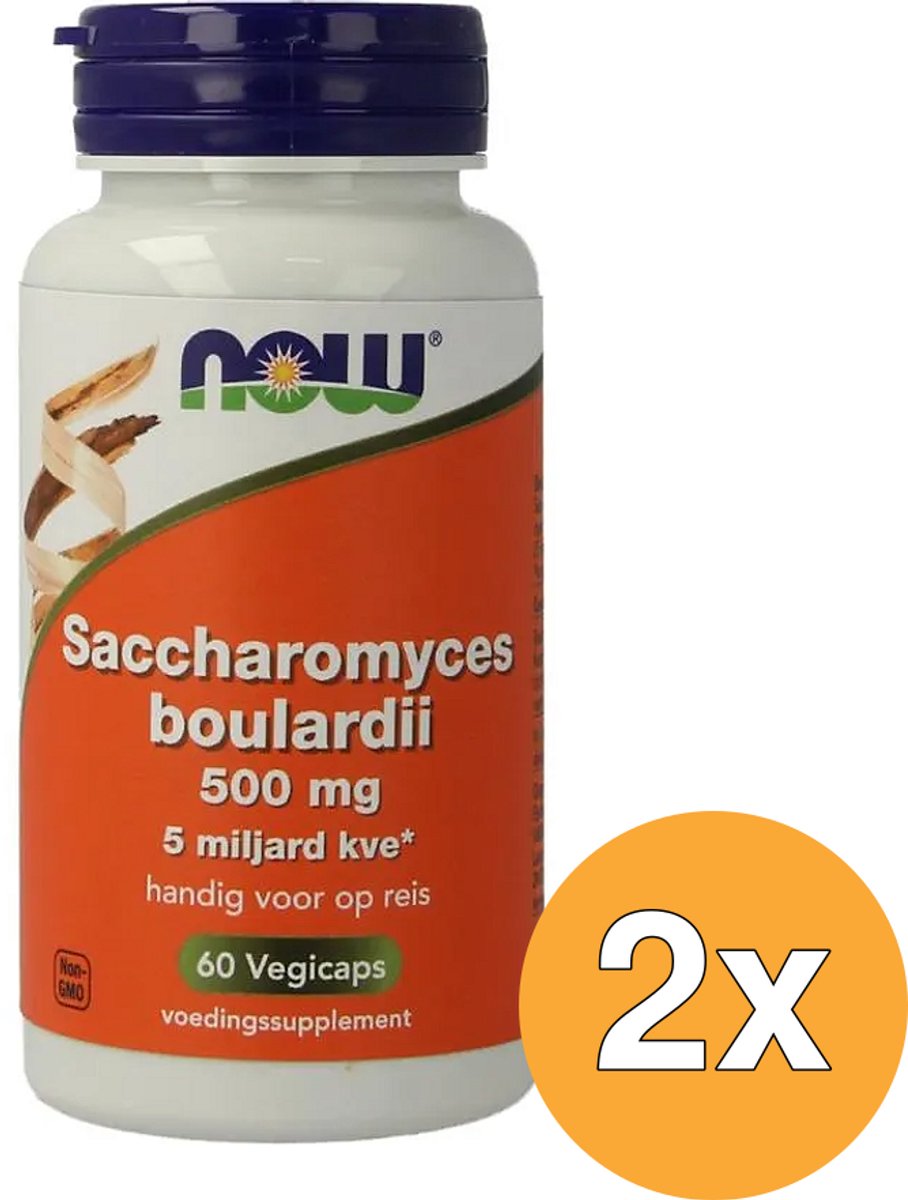 2x Now Saccaromyces boulardii 500mg (60 vega capsules)