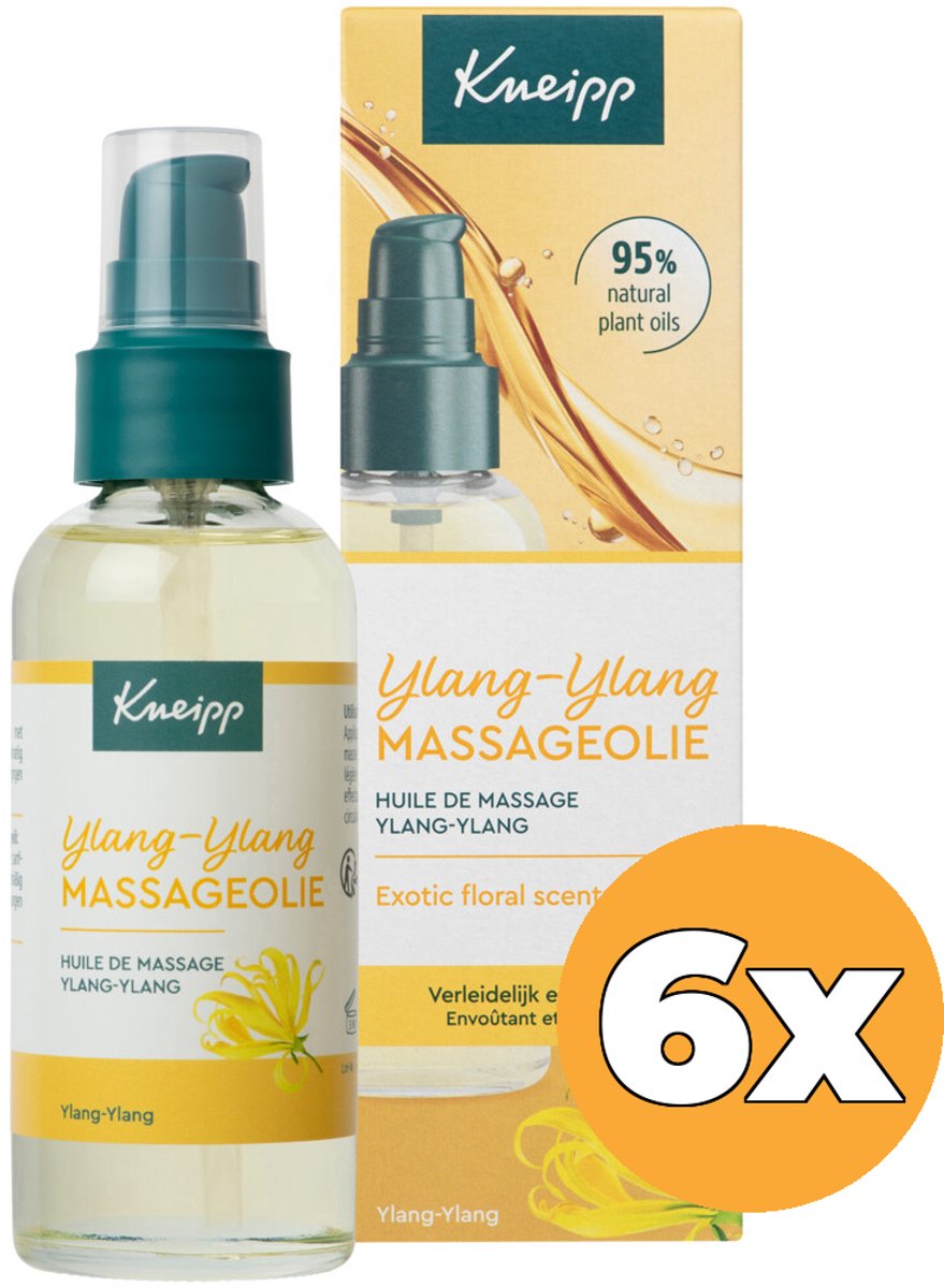 6 x Kneipp Massageolie Ylang-Ylang met Pompje (100 ml)