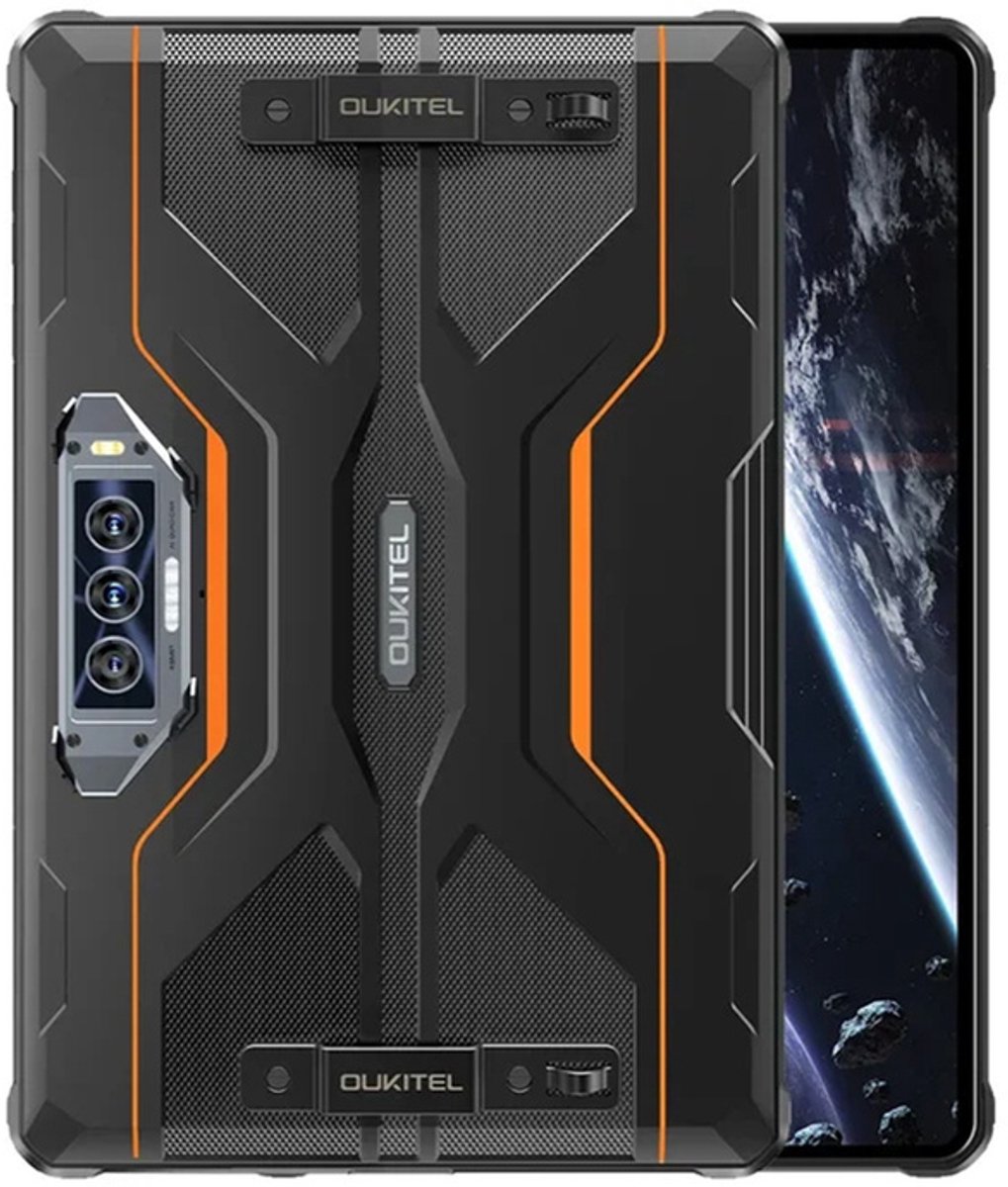 Rugged Tablet Oukitel RT8 4G 11 2K Helio G99 6GB 256GB A13, 20000-33W, Night vision 20MP, Black w Orange