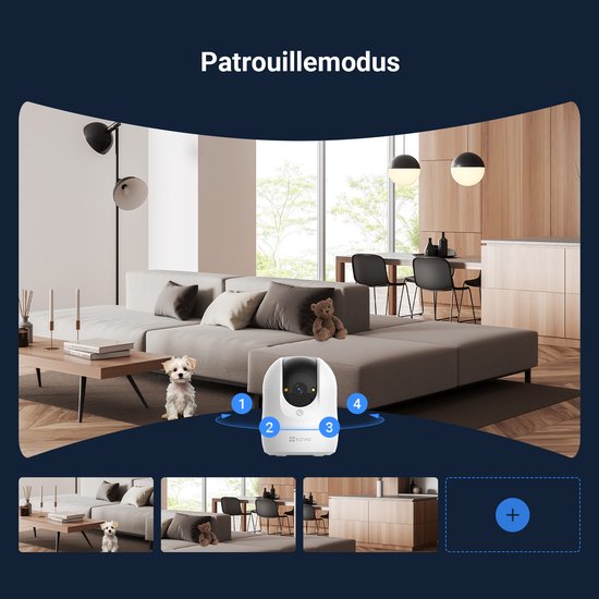 EZVIZ C6N G1 4K Beveiligingscamera Binnen - Kleuren Nachtzicht - Detectie van Mens/Dier/Hard Geluid - Automatische Patrouillemodus - Tweerichtingsgesprekken - Dual Band Wi-Fi 6 - True WDR Wifi Camera Indoor van EZVIZ — afbeelding 3
