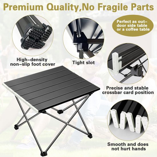 Opvouwbare Campingtafel - Lichtgewicht Aluminium Vouwtafel - Compact - Inclusief Draagtas - Draagvermogen 15 kg - Voor Camping, Picknick, Vissen, Wandelen & Outdoor — afbeelding 2