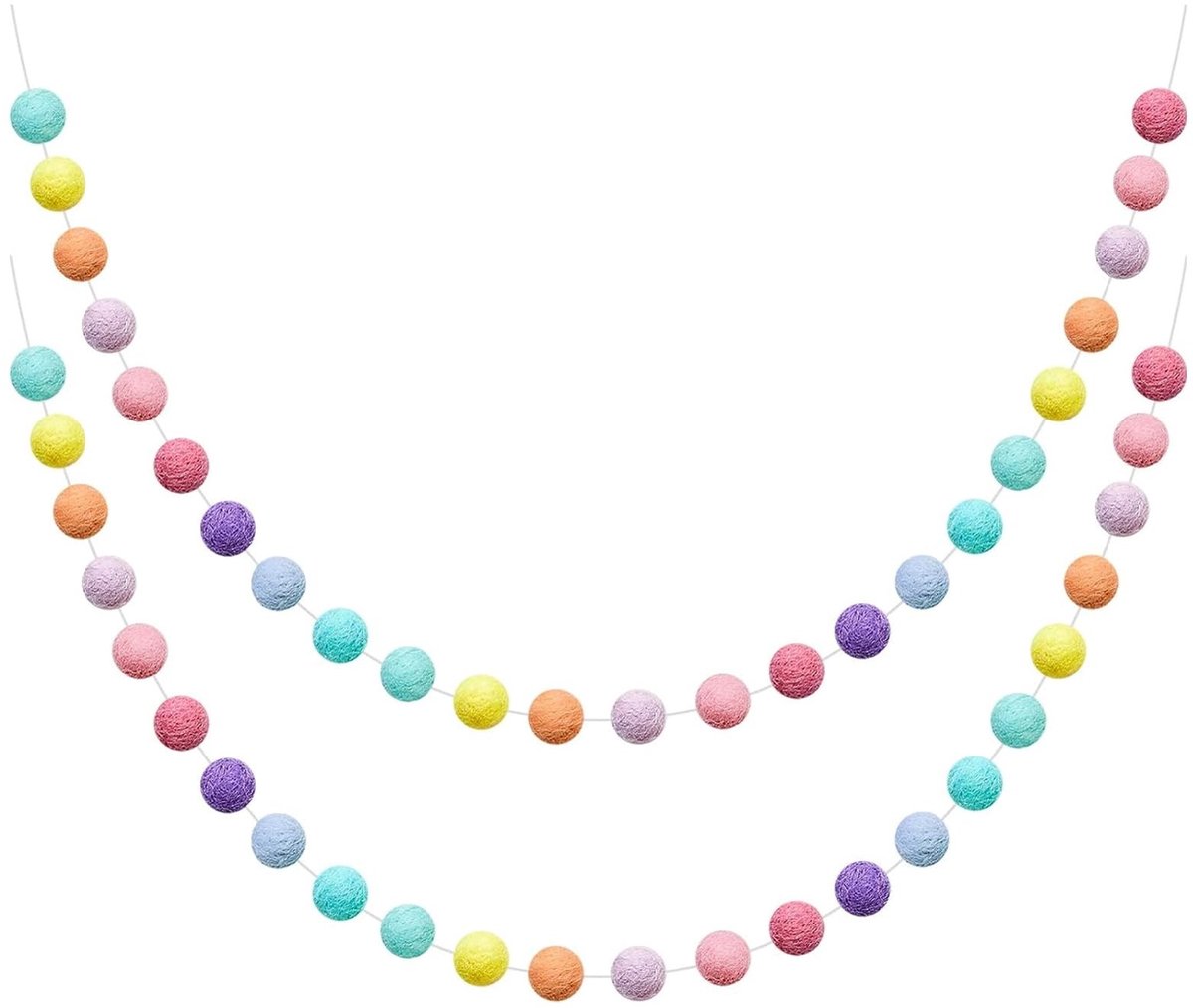 Solidchoice - 2 Stuks Felt Ball Garland met 60 Pompoms