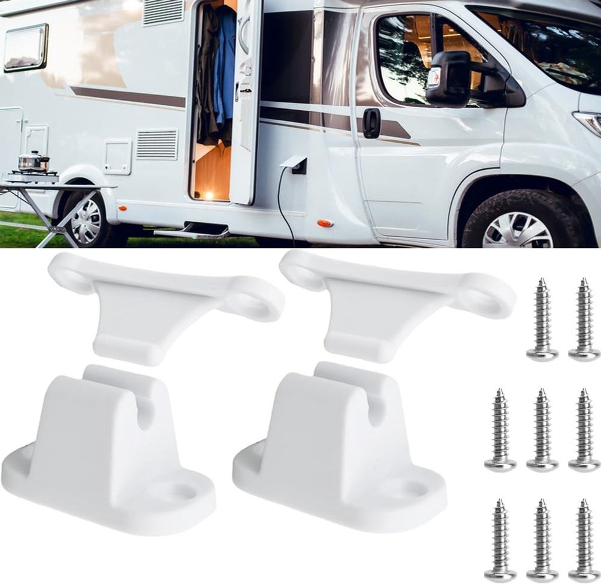 Solidchoice - 2 Stuks Deurvastzetter voor Caravan en Camper - Duurzaam Nylon