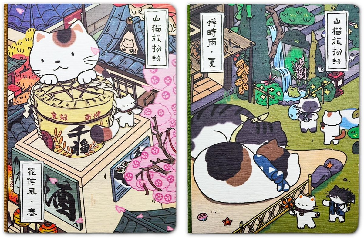 Solidchoice - Set van 2 Notebooks met Kattenprint A5