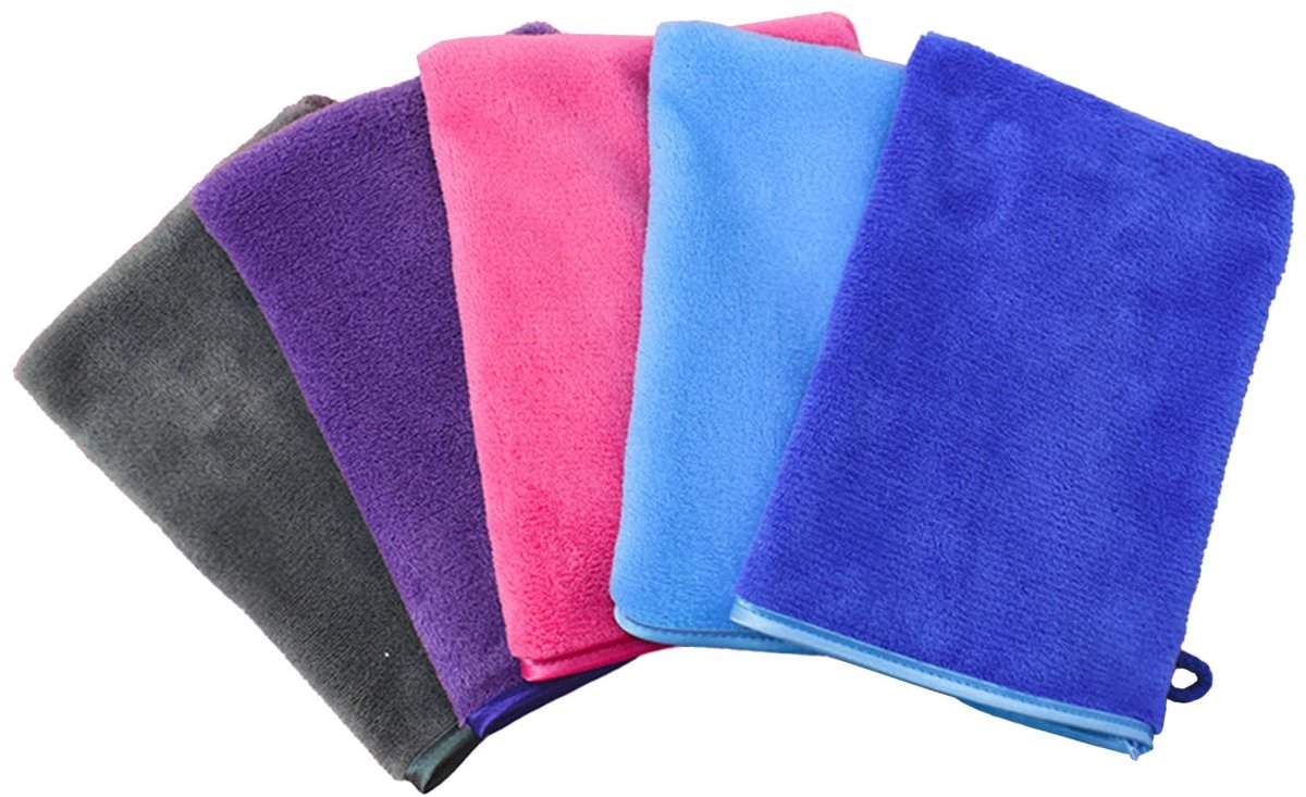 Solidchoice - Set van 5 Zachte Microvezel Badhandschoenen voor Gezicht en Lichaam