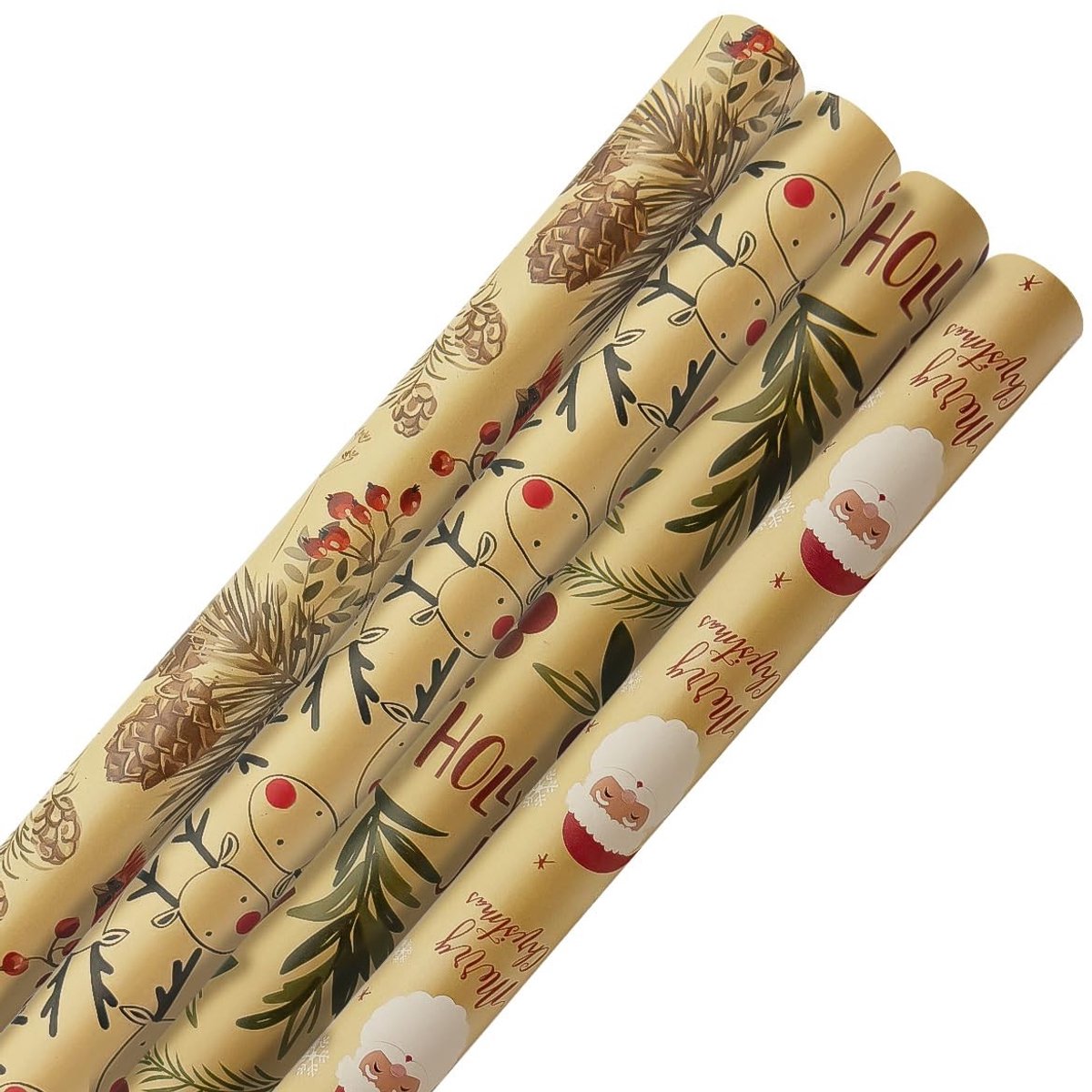 Solidchoice - Kraftpapier Cadeauverpakking met Sterren voor Kerstmis