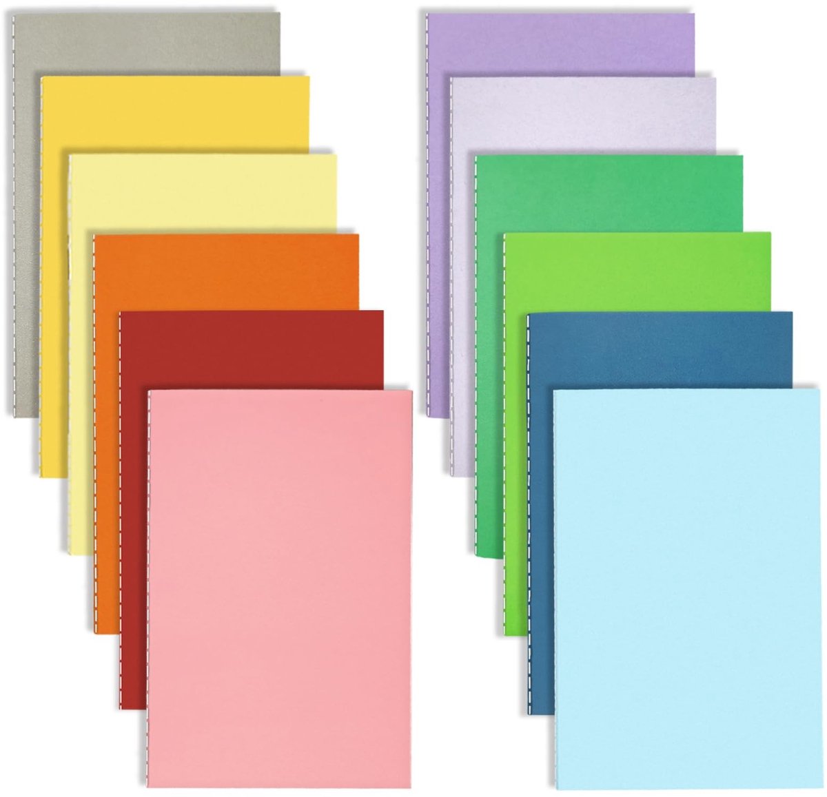 Solidchoice - 12-Pack A6 Mini Notitieboeken - Handige Pocket Notities in 12 Kleuren