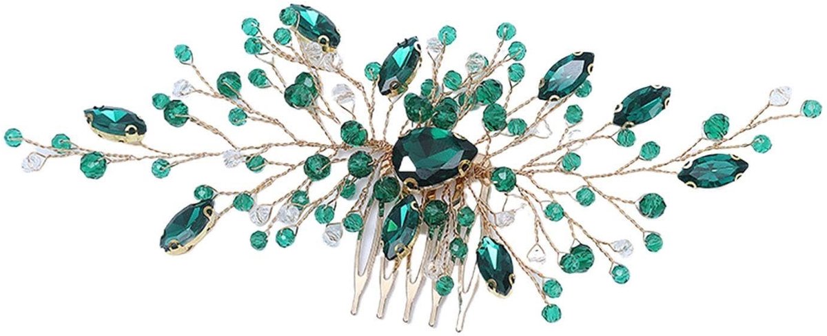 Solidchoice - Groene Diamant Haarspeld voor Bruiloft, Retro Haar Accessoire