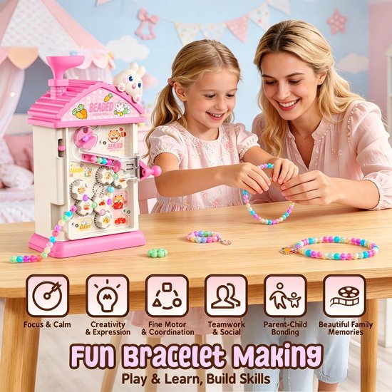 Automatische kralenmachine - Educatief doe-het-zelf speelgoed voor kinderen - Set voor het maken van kralensieraden - Vriendschapsarmbandje als verjaardagscadeau - Geschikt voor meisjes van 6-12 jaar — afbeelding 4