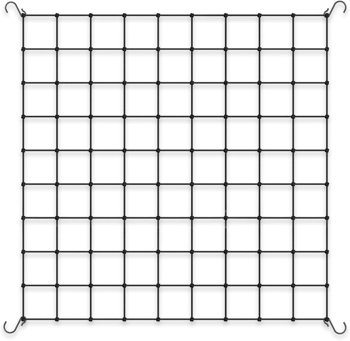 Solidchoice - Elastisch Plantennet met 4 Stalen Haken (90 x 90 cm)