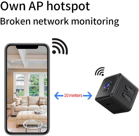 Mini Camera - Draadloze WiFi 1080P Mini Binnen Bewakingscamera - Nachtzicht - Bewegingsdetectie - Externe Opname/Fotografie van MINI — afbeelding 3