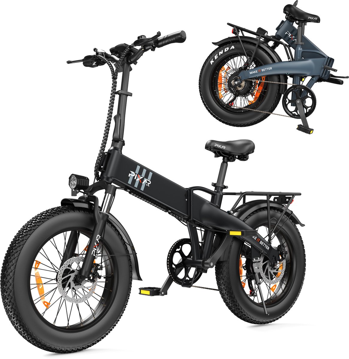 SMARTAI 20x4.0" Elektrische Fiets - Actieradius 100km - 20 Inch opvouwbare City Commuter E-Bike