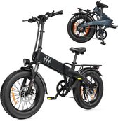 20x4.0" Elektrische Fiets- Verwijderbare batterij 48V 15Ah -Actieradius 100km - Motor 250W - Shimano 7 versnellingen - 20 Inch opvouwbare City Commuter E-Bike - Elektrische vouwfietsen - Zwart