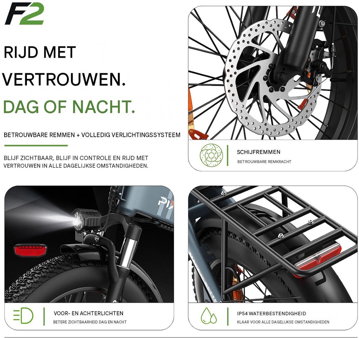 SMARTAI 20x4.0" Elektrische Fiets - Actieradius 100km - 20 Inch opvouwbare City Commuter E-Bike thumbnail 3