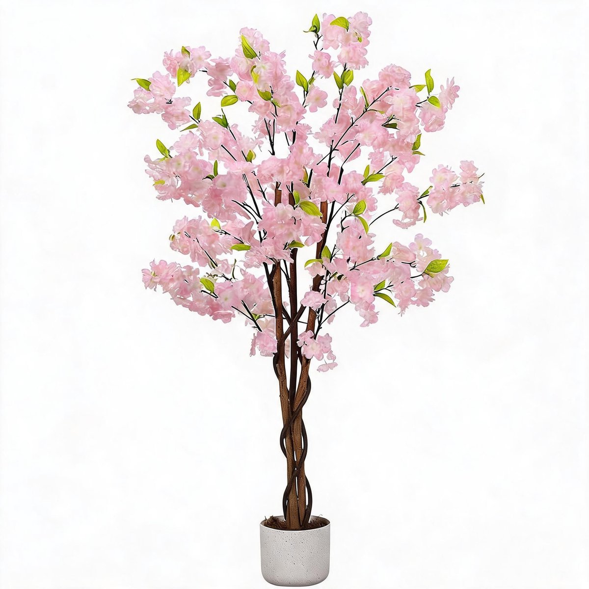 Triumpunpre Decoratieve kersenbloesem kunstboom - 120 cm - handgemaakte zijden bloemen - stabiele pot - geschikt voor woning en evenementen