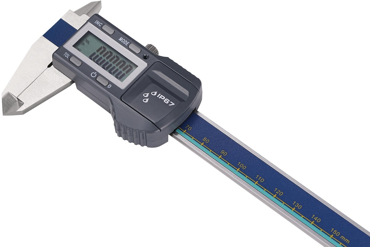 Messschieber DIN 862 IP67 150 mm dig.m.tolerantiefunctie vierkant.TECWERK