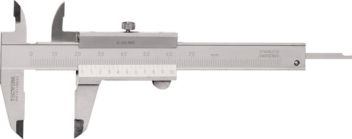Taschenmessschieber DIN 862 70mm m.Schr.eck.TECWERK