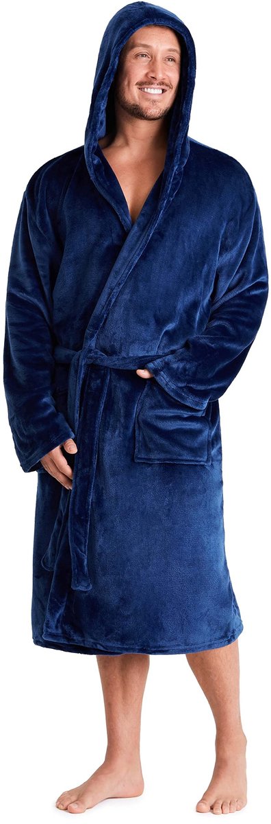Solidchoice - Super Zachte Fleece Badjas voor Mannen - Warme en Comfortabele Hooded Robe