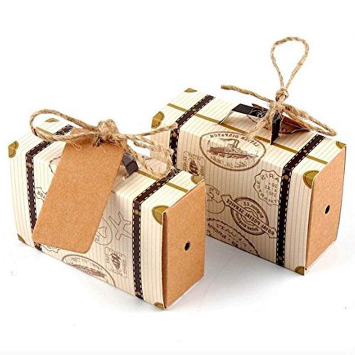 Solidchoice - Vintage Kraftpapier Document Hoofdkussen Dozen voor Suikergoed
