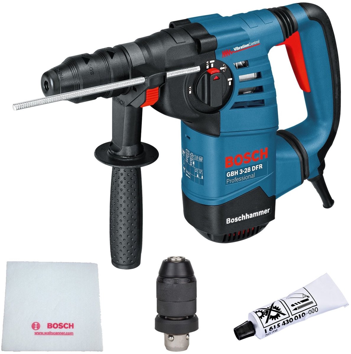 Bosch boorhamer GBH 3-28 DFR met SDS plus 800 W Solo incl. accessoireset
