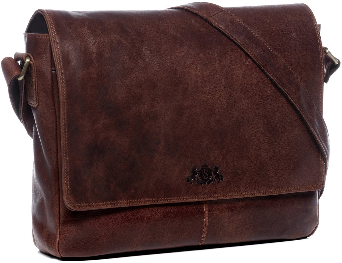 Solidchoice - Laptoptas van Buffelleer voor 15 Inch Laptop