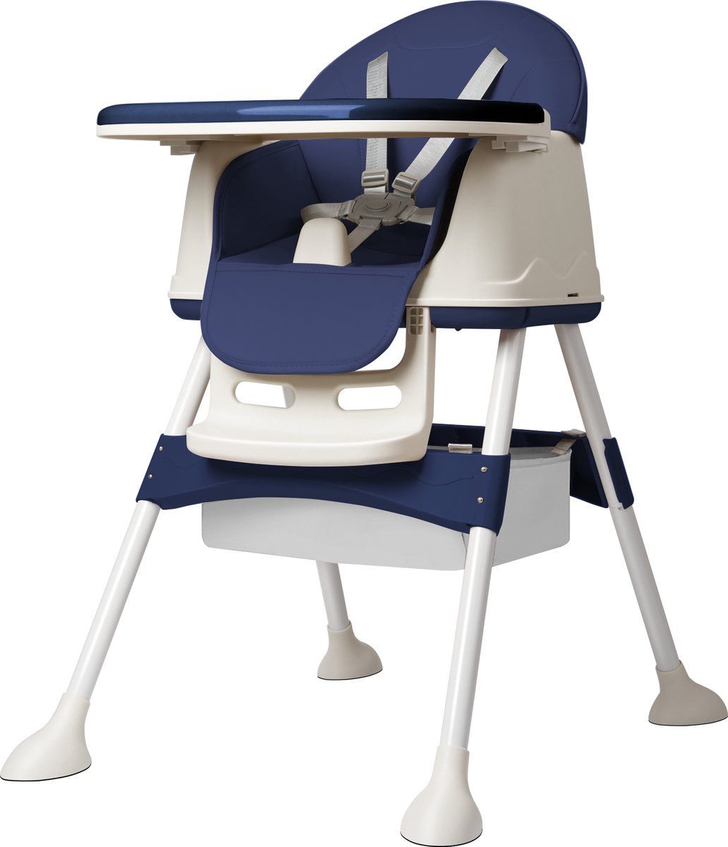 Arvioo - kinderstoel - 2-in-1 hoogstoel - 3 standen dienblad - afneembaar kussen blauw
