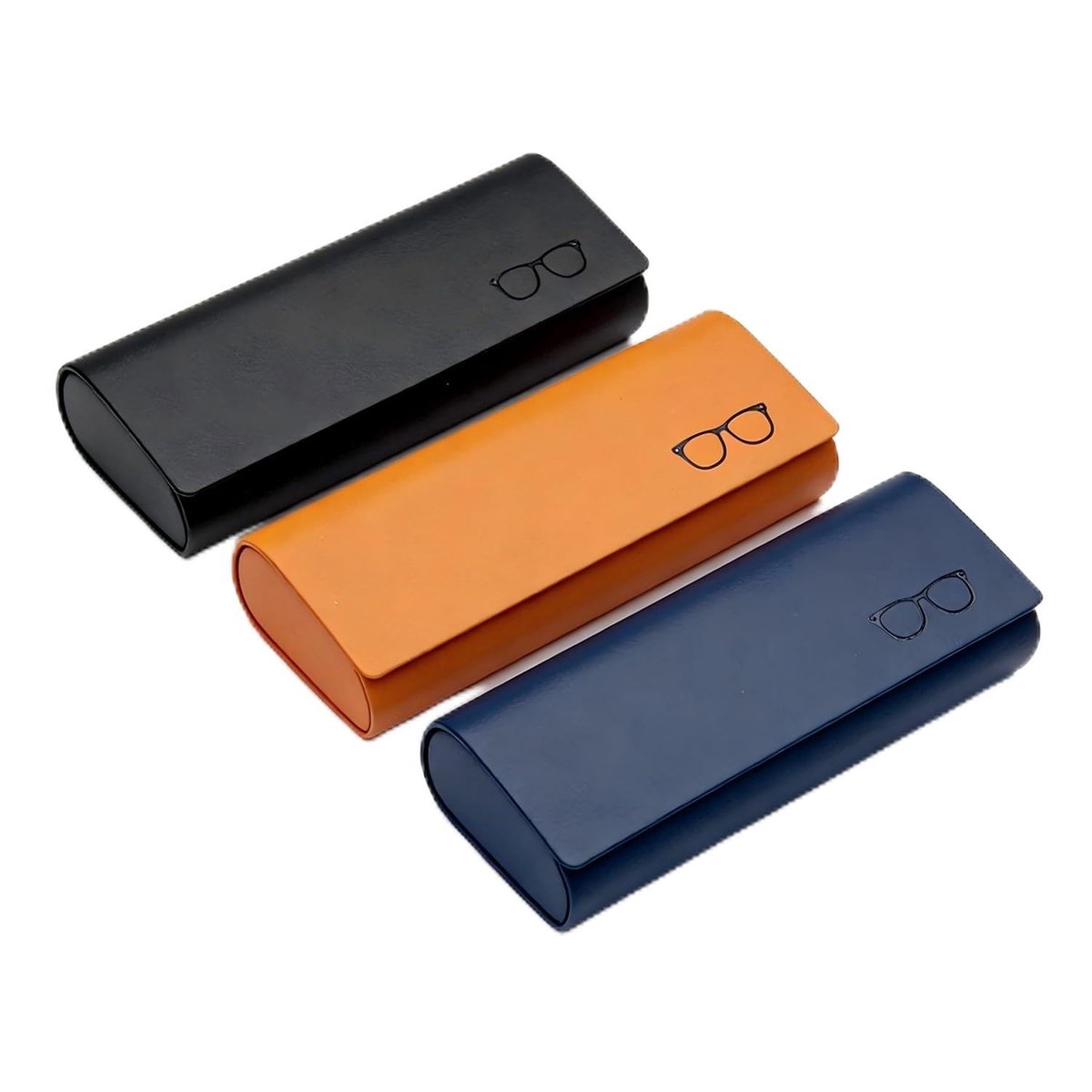 Solidchoice - Set van 3 Harde Brillenetuis van PU-leer voor Veiligheid en Stijl