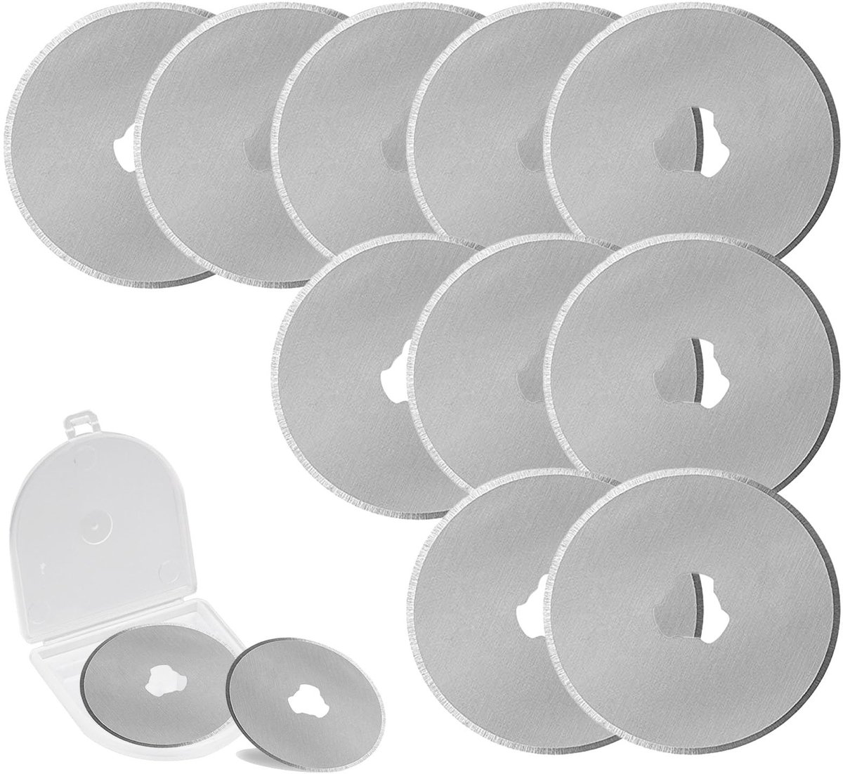 Solidchoice - Set van 12 Ronde Reservebladen voor Rolsnijders van RVS