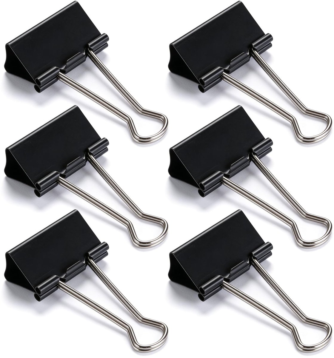Solidchoice - Foldback Klemmen Large 60mm - Set van 6 Sterke Papierclips voor Kantoor en School