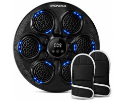 IRONOVA® Smart Boxing Trainer - Incl. Bokshandschoenen - Muziek via Bluetooth - LED Display - Boksmachine - Voor Kinderen & Volwassenen - 15 Trainingsmodi - Boksen en Trainen - Muurbevestiging - Bokszak - Boksbal