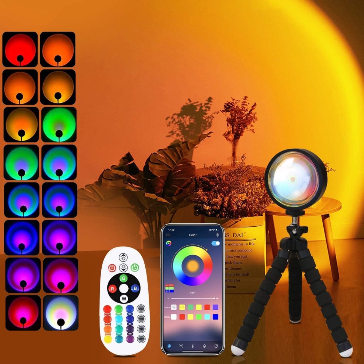 ZRNS® Sunset Lamp - Sfeerverlichting - Nachtlamp - LED Lamp - Dimbaar