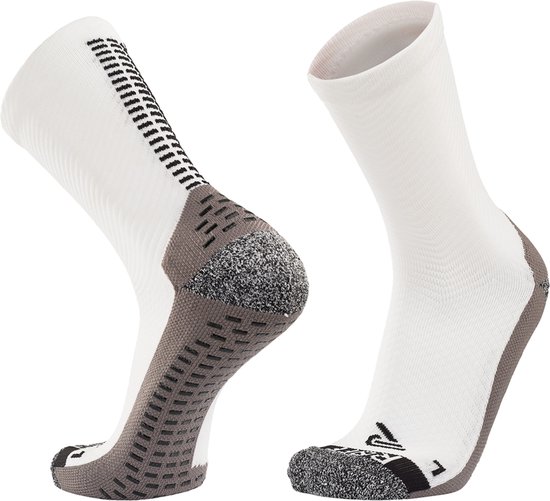 RØFF SOCKS® Gripsokken Voetbal - Sportsokken - Hardloopsokken - Naadloos - Compressie - Ergonomisch - Wit - Maat 43-46